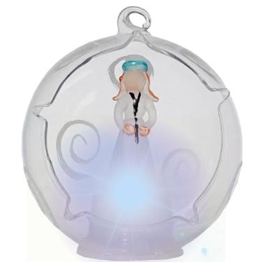 Imagem de Enfeites de bola de Natal de enfermeira - boneco iluminado de enfermeira com espirais brilhantes pintados à mão - Mede 9 cm D