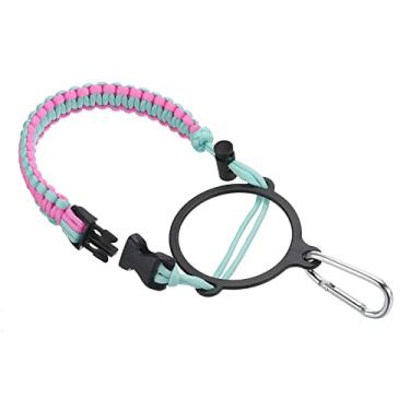 Imagem de Suporte para garrafa de água, alça de paracord, alça de transporte com anel para garrafas de boca larga de 340 a 1,8 g, rosa, azul