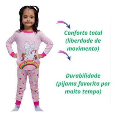 Imagem de Kit 2 Pijama Infantil Comprido Menina Algodão Manga Longa - Petvipi, 6