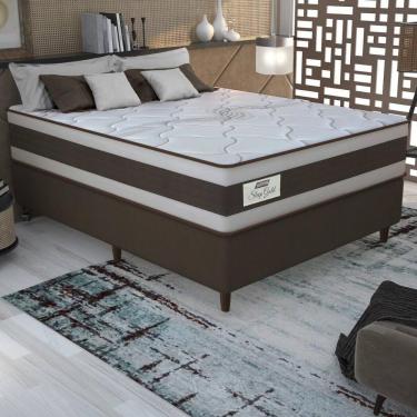 Imagem de Cama Box Conjugado Casal Com Colchão 138x73x188 Sleep Gold Gazin Cr35355 Marrom-bege