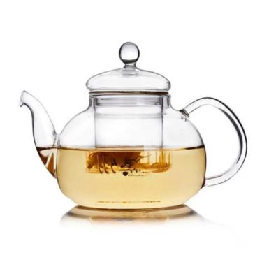 Imagem de Chaleira Vidro Infusor 600ml Bule Borossilicato Grande Chá Café Coador Jarra Parede Dupla Transparente