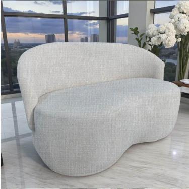 Imagem de Namoradeira Decorativa Beatriz Orgânica Linho Bege - Mansão Decor