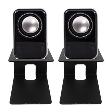 Imagem de Jectse Suportes de Alto-falante de Mesa Suportes de Som de Metal Ajustáveis ​​em Ergonômica Com Almofadas de Absorção de Vibração para Experiência de áudio Aprimorada