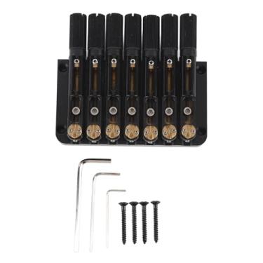 Imagem de RiToEasysports Guitarra Sem Cabeça, Liga de Aço e Latão, 7 Cordas, Substituição de Ponte Sem Cabeça para Guitarra Elétrica Preta (GA1126)
