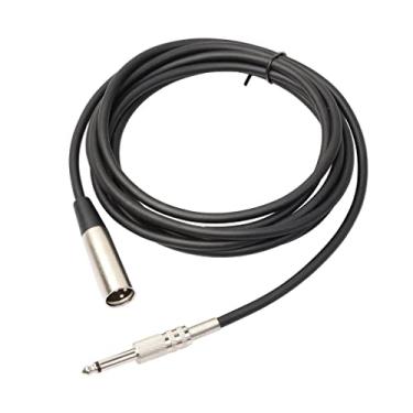 Imagem de Cabo de áudio XLR 3 pinos macho para 1/4 6,35 mm mono jack macho de áudio, 1 m, liga de zinco, cabo de microfone equilibrado, adequado para DJ, estúdio, som ao vivo, preto - 5 m