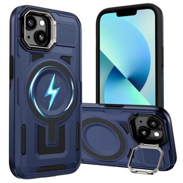 Imagem de DIFAYA Capa para iPhone 13/14/16e compatível com MagSafe, suporte de anel de câmera integrado, capa magnética de proteção contra quedas de nível militar de 60 metros para iPhone 13/14/16e 6,1