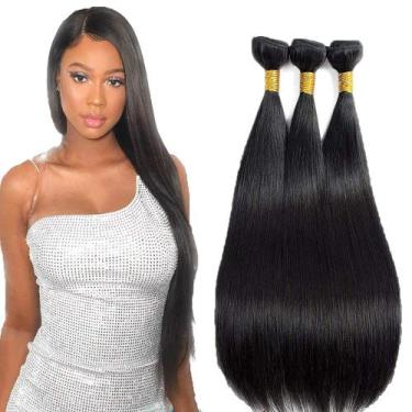 Imagem de Pacotes de cabelo Wuvusnm Straight Brazilian Virgin 40 45 50cm