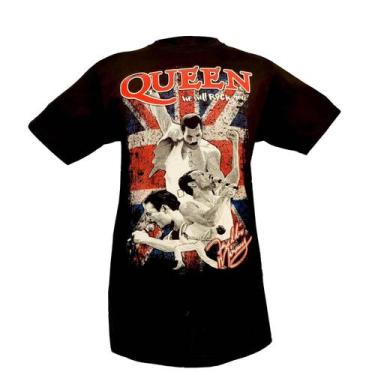 Imagem de Camiseta Queen We Will Rock You com estampa dupla para homens - Lightb