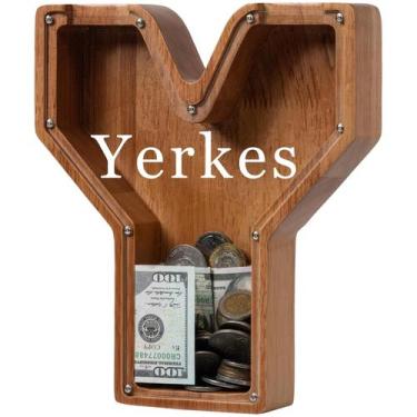 Imagem de Letra infantil de madeira carregada de cofrinho grande com iniciais - 