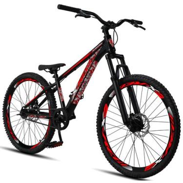 Imagem de Bicicleta Aro 26 Freeride X-rew Freios A Disco Coroa Única, Preto, Ver