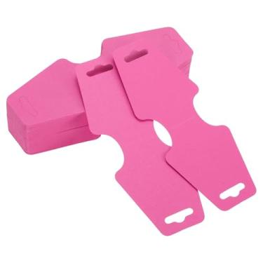 Imagem de PATIKIL Cartões de exibição de colar e pulseira, 100 peças, porta-cartões em branco, embalagem de joias para pendurar colares, gargantilhas, brincos, acessórios de faixa de cabelo (vermelho rosa, 12 x