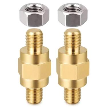 Imagem de 2 peças de pinos laterais de latão para terminais de bateria de 3/20.3 cm-16 parafusos de conector de rosca macho para carros e veículos