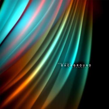 Imagem de Quadro Decorativo Neon Glowing Wave Arte Moderna com Luz LED para Decoração de Interiores 30x30cm