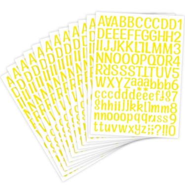 Imagem de 1416 peças, 12 folhas, pequenos adesivos de letras de vinil para álbuns, adesivos de letras e números de 2,5 cm para caixa de correio, fora de casa, escritório, placas, janela, porta, faça você mesmo