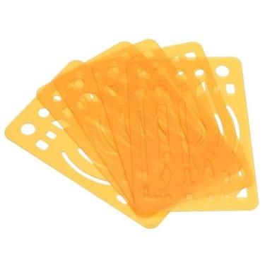 Imagem de GLOGLOW 10 peças de proteção de apagamento, escudo de apagamento de 27 furos, modelo de engenharia, régua de desenho (laranja)