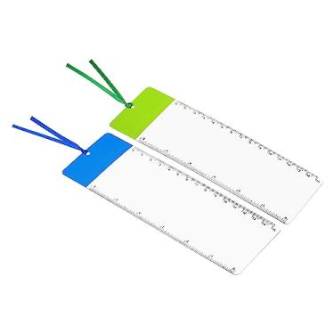 Imagem de Generic Lupa de marcador de página com régua, pacote com 2 lentes de aumento de 3 páginas para baixa visão, pessoas lendo livros, revistas, jornais, 2 cores