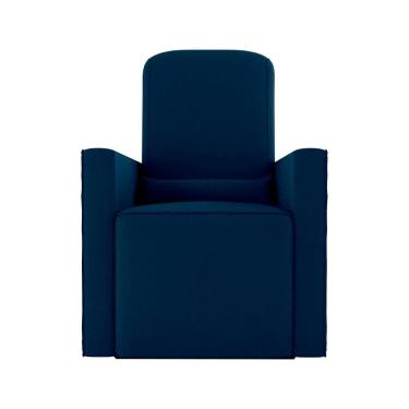Imagem de Poltrona De Amamentação Com Balaço E Puff Premium Annecy Matrix Suede Azul
