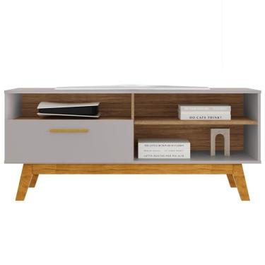 Imagem de Rack Bancada Tv 55 Pol 136 Cm Paladio Off White Cinamomo Bechara