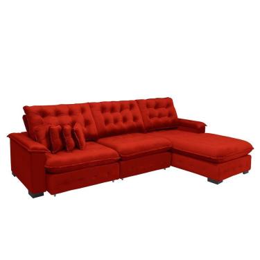 Imagem de Sofá Berlin 3.85x2.10m C/Chaise Super Pillow Top - Vermelho