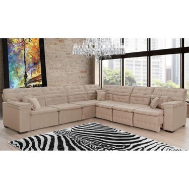 Imagem de Sofá Magno 3.77x3.97m De Canto, Retrátil E Reclinável - Bege