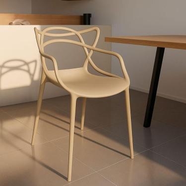 Imagem de Cadeira Descanso Polipropileno Leitura Sala De Estar Nude