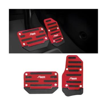 Imagem de Sandfren 2 peças de kits de capa de pedal de transmissão de carro, almofada de freio e gás de veículo antiderrapante automática, liga de alumínio, caixa de engrenagens automática, acessórios de