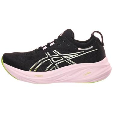 Imagem de Tênis de corrida feminino ASICS Gel-Nimbus 26, Preto/limão neon, 36