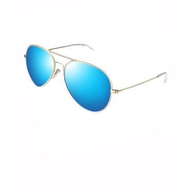Imagem de Óculos de sol femininos masculinos polarizados clássicos grandes óculos de sol modernos óculos de sol fashion sunnies condução pesca SY6151, Armação dourada | Lente espelhada azul, Large