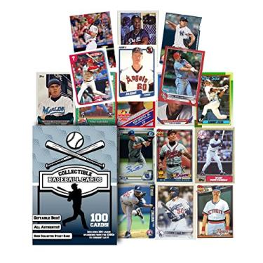 Imagem de Assorted Set of 100 Baseball Trading Cards - All New Condition Cards - Perfect Starter Set for Kids, Adults, & Collectors - Potential Superstar and Hall of Fame Cards Available - Retail Packaging