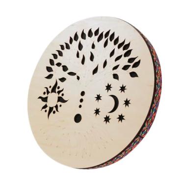 Imagem de summvox Tambor oceânico de 30,5 cm, tambor de fluxo de água, disco de chuva "queda de água", cura de som, música onomatopeica, para acompanhamento de desempenho (árvore da vida)