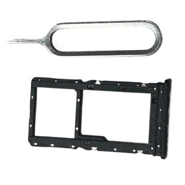 Imagem de zhxchzhi Bandeja de cartão SIM OEM Suporte para cartão SD Slot + pino compatível com Motorola Moto G55 XT2435 peças pretas