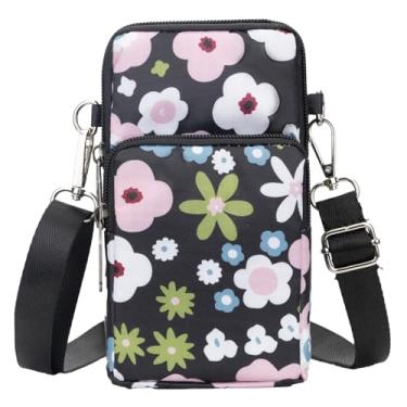 Imagem de Bolsas transversais pequenas e leves para mulheres bolsas de celular mini carteiras de pulso bolsa de ombro bolsa de braço bolsa de mão, Linguagem floral auspiciosa, Small, Bolsa transversal pequena