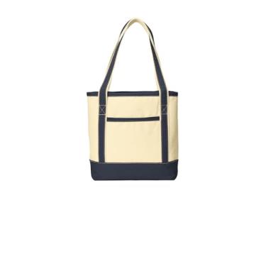 Imagem de Camiseta gola V tripla (BG412), Natural/Navy, tamanho nico