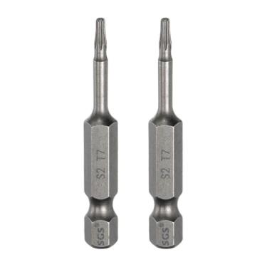 Imagem de HARFINGTON 2 peças de chave de fenda Torx T7, haste sextavada de 1/10.2 cm, ponta magnética, sem furo, à prova de adulteração, 6 pontas, chave de fenda S2 de aço industrial