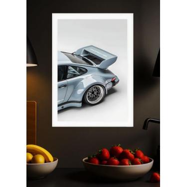 Imagem de Quadro Porsche 911 Sport com Vidro e Moldura Branca Tam:A4 - Spark Loj