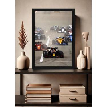 Imagem de Quadro Pilotos F1 Formula com Vidro e Moldura Preta Tam:A4 - Spark Loj
