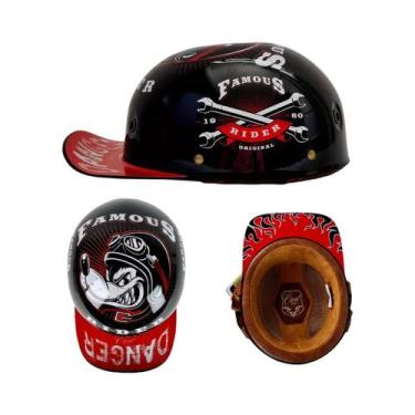 Imagem de Capacete Retro Para Motocicleta Masculino Certificado DOT, Capacete De