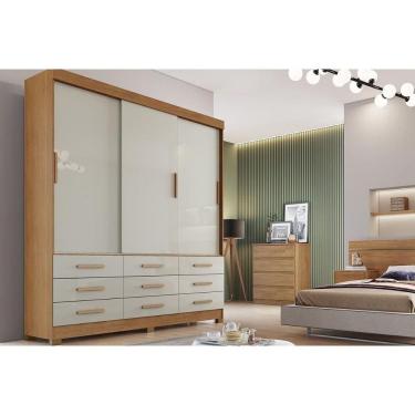 Imagem de Guarda Roupa 3 Portas E 9 Gavetas Buriti/jequitibá Cumaru/fendi 25 - Novo Horizonte
