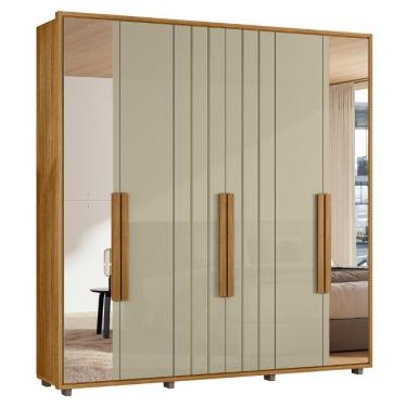Imagem de Guarda Roupa Casal 230cm Com Espelho Barok Opala/cumaru Z10 - Mpozenato