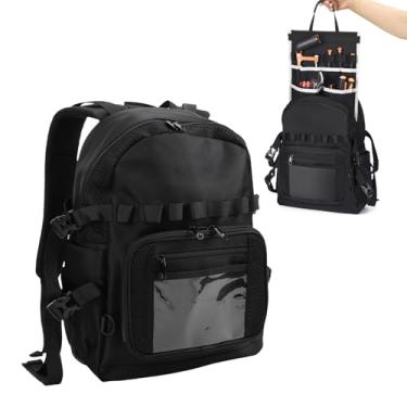 Imagem de Yosoo Health Gear Mochila de Ferramentas, Bolsa de Ferramentas Resistente à Prova de água Em Tecido Oxford 1680D para Eletricista, Encanador, Reparador, Com Compartimento Espaçoso e Alças