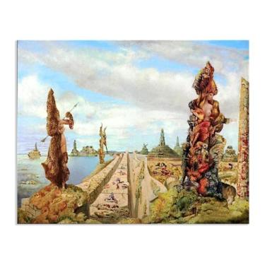 Imagem de Pôster Max Ernst The Stolen Mirror Reproduções de pinturas famosas Surrealismo Tela de arte de parede Max Ernst para presentes de sala de estar 80 x 60 cm (32 x 24 polegadas) sem moldura