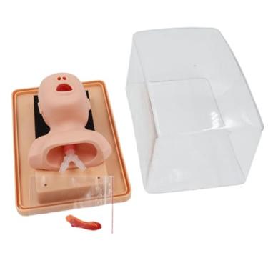 Imagem de Manequim avançado de intubação neonatal, modelo de treinamento de intubação traqueal infantil de PVC - Treinador de primeiros socorros oral/oral nasal para gerenciamento de vias aéreas - Kit de