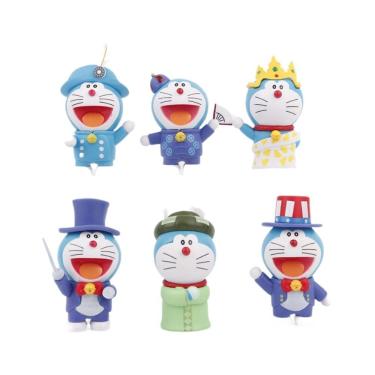 Imagem de Figura Toy Doraemons Anime, 6 unidades/lote, modelo colecionável de 8 cm