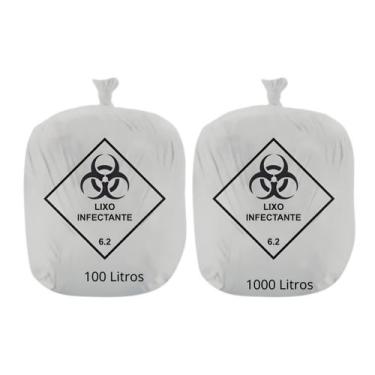 Imagem de Kit 200 Unidade Saco de Lixo Hospitalar Infectante Rava 100L