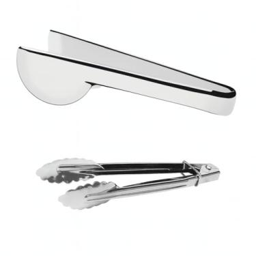 Imagem de Conjunto de Pegadores em Aço Inox Pegador de Massa Salada Petisco Churrasco Utensílios de Cozinha Universal Resistente Durável Fácil Limpeza Refeições Diárias Premium