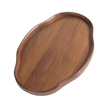 Imagem de WeiLaiKeQi Bandeja de bambu para servir alimentos, pratos rústicos, travessas para chá e bebidas, tábua de pão, bandeja de mesa para lanches, frutas, e, Pequeno