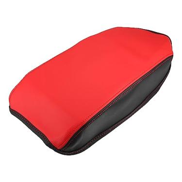 Imagem de A ABSOPRO Capa de apoio de braço para console central de carro 41,5 x 18,5 cm Capa protetora do console central para Toyota Camry 2007-2011 couro sintético vermelho preto