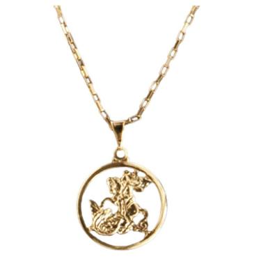 Imagem de Corrente Com Pingente São Jorge Medalha Vazada. - Produto Queridinho!
