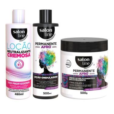 Imagem de Kit Permanente Afro Salon Line e Neutralizante Sfera