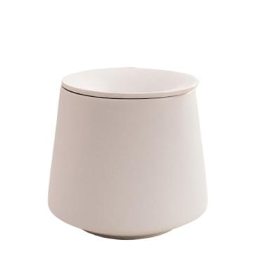Imagem de Cinzeiro Cinzeiro minimalista branco puro para uso doméstico, cor sólida, à prova de vento, adequado para em escritórios chineses